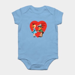 Retro Valentine's Day Heart Baby Bodysuit